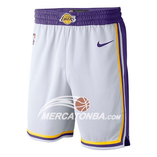 Pantaloni Lakers Association 2018-19 Bianco